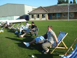 On the boundary during the Wellington innings